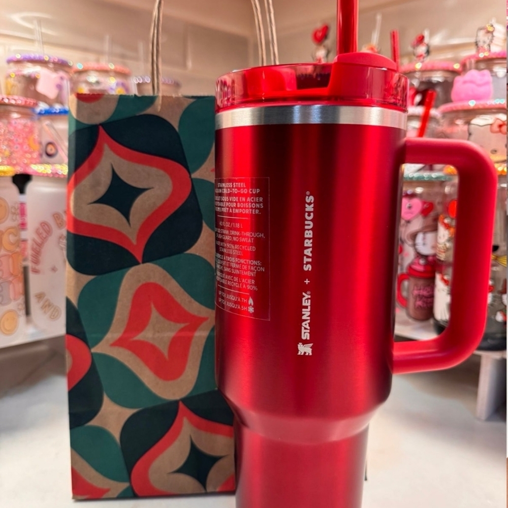 Starbucks Stanley Red 40oz Holiday Tumbler